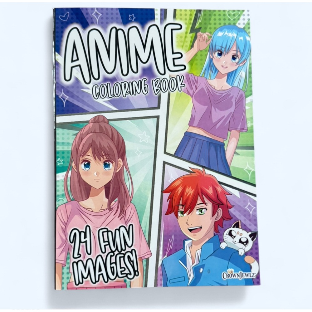 CrownJewlzโ Anime Coloring Book 24 Fun Images Manga Style Art ANM-48-100